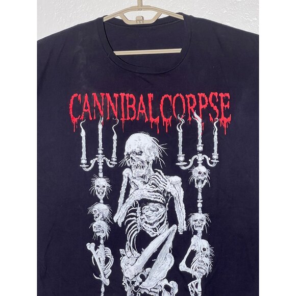 Cannibal Corpse Black Graphic Band T-Shirt With Skeleton & Candelabra Design  XL - Picture 5 of 8